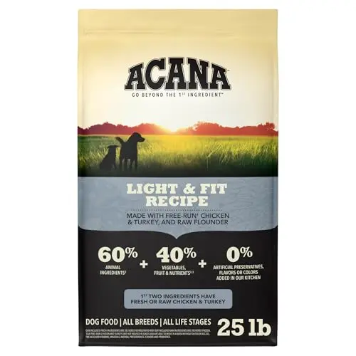 Acana Light & Fit Dog Food 25lb bag