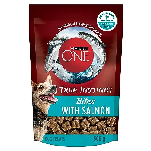Purina ONE true instinct bites salmon dog treats pouch