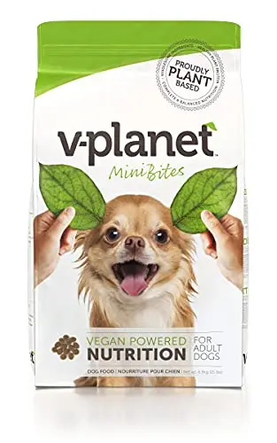 v-planet vegan kibble mini bites dry dog food bag