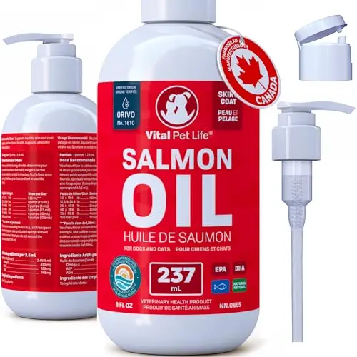 Vital Pet Life Salmon Oil for Dogs 237 mL bottle with pump