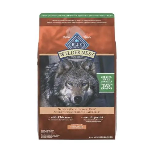 Blue Buffalo Wilderness High Protein Grain Free Large Breed Chicken dry dog food bag