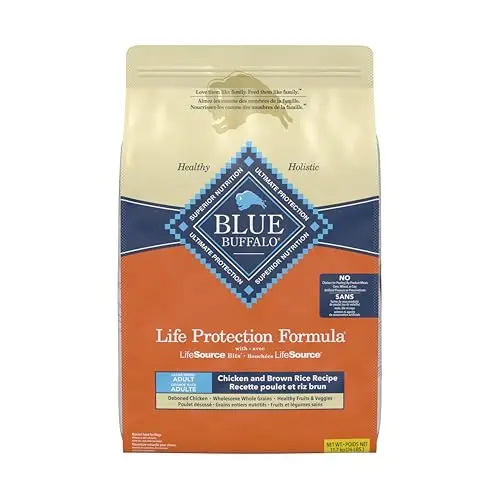 Bag of Blue Buffalo Life Protection large breed chicken & brown rice dog food