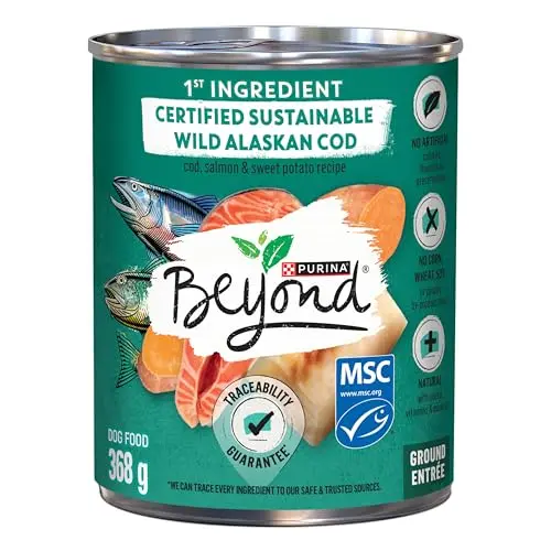 Beyond natural wet dog food alaskan cod salmon and sweet potato can