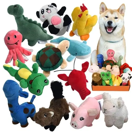 12 assorted small plush dog toys by LEGEND SANDY in various animal shapes