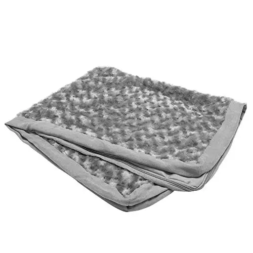Furhaven Replacement Dog Bed Cover Ultra Plush Faux Fur & Suede Mattress grey