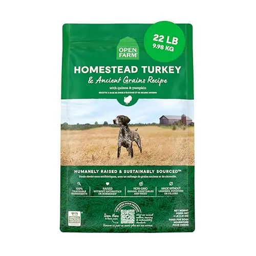 Bag of Open Farm Homestead Turkey Ancient Grains dry dog food