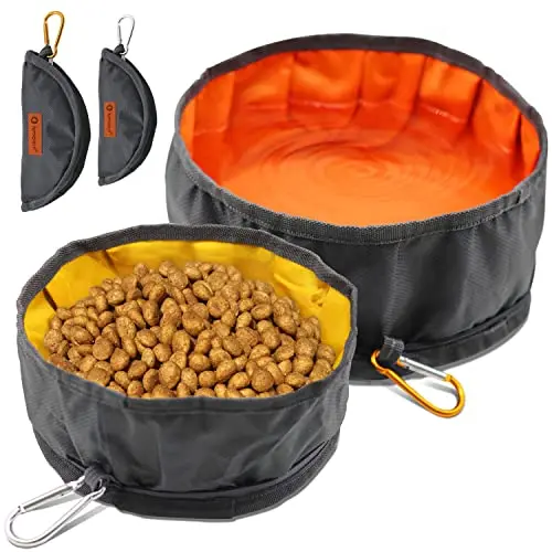 LumoLeaf collapsible dog bowl in orange