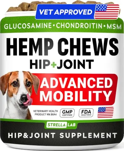 STRELLALAB Hip&Joint Hemp Chews for dogs jar