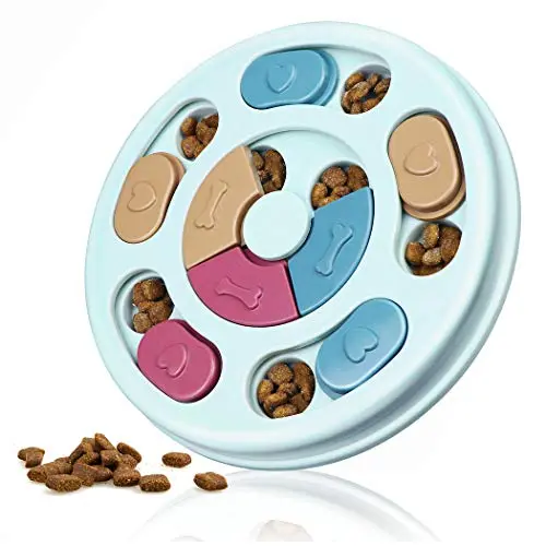 Joansan sliding dog food puzzle toy with colourful sliders