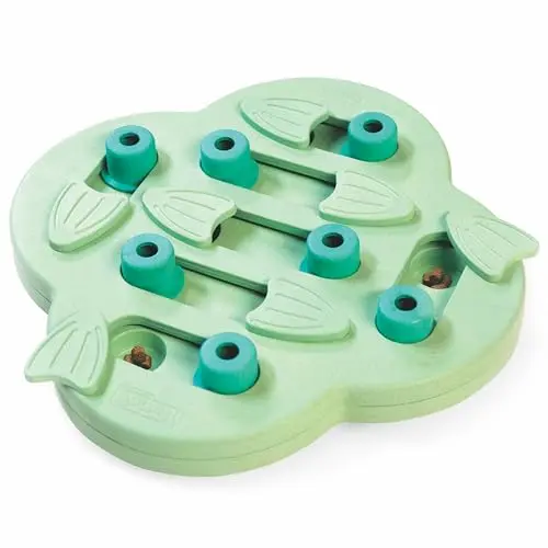 Outward Hound Puppy Hide N' Slide treat puzzle in green