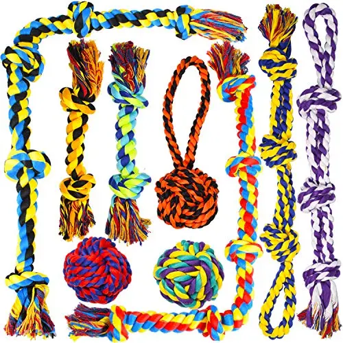 SHARLOVY 9-pack rope dog toys set
