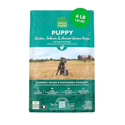 Open Farm ancient grains puppy food bag