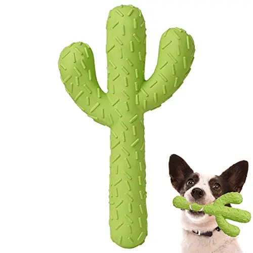 MewaJump green cactus-shaped dog chew toy with milk flavour and textured surface