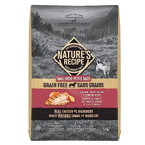 Bag of Nature's Recipe small breed chicken, sweet potato & pumpkin dog food