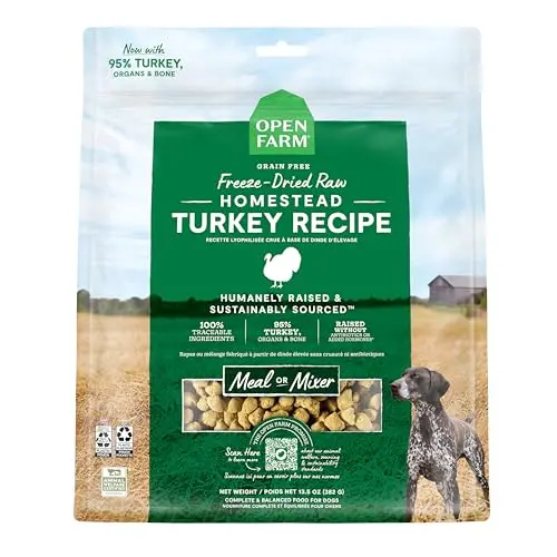 Open Farm Freeze Dried Raw Dog Food Morsels Turkey Recipe bag