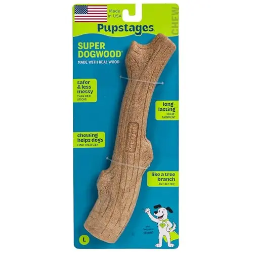 Pupstages Super Dogwood large natural wood chew toy
