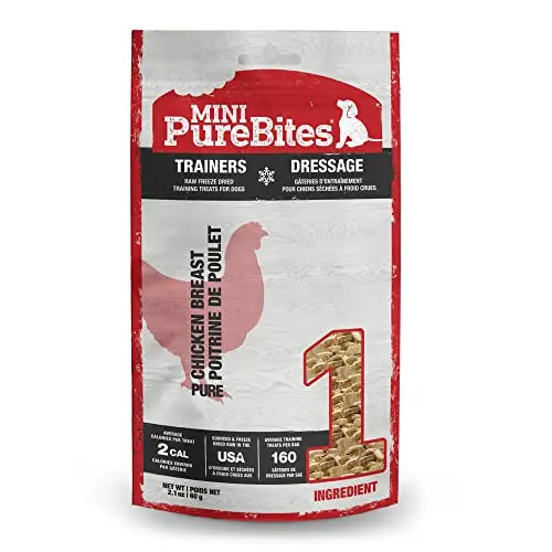 Mini-PureBites Trainers RAW Freeze Dried Chicken Breast Dog Training Treats 60g bag