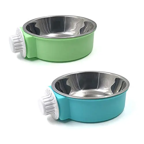 Betinyar two-piece compact removable stainless steel crate bowl set
