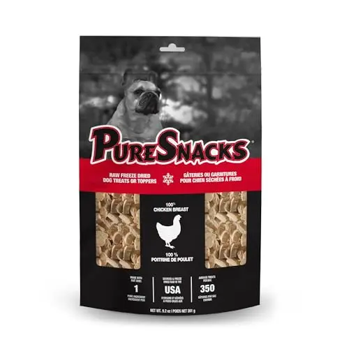 PureSnacks freeze dried chicken breast dog treats
