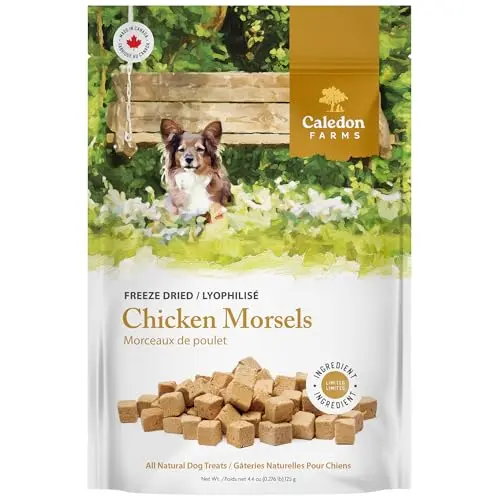 Caledon Farms chicken morsels freeze dried raw dog treats pouch