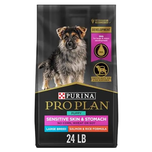 Purina Pro Plan Sensitive Skin & Stomach Large Breed Puppy Salmon dry dog food bag