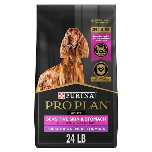 Bag of Purina Pro Plan Sensitive Skin & Stomach dry dog food with turkey