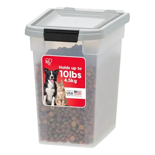 IRIS USA WeatherPro airtight dog food storage container in gray