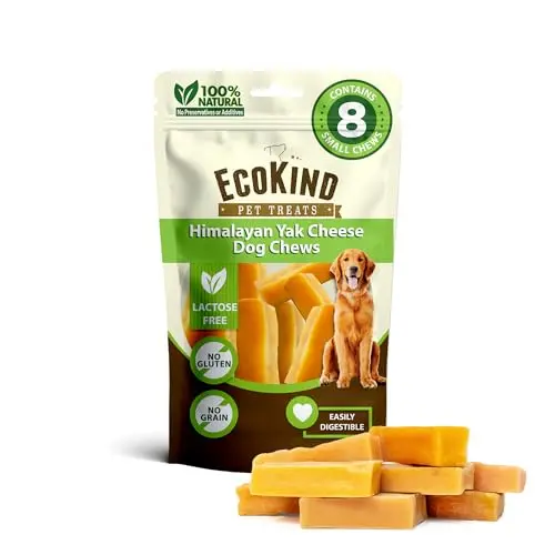 EcoKind Gold Yak Cheese Himalayan Dog Chews, small size, 8 pack