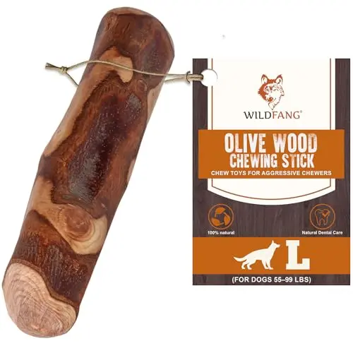 Wildfang natural olive wood dog chew stick in brown