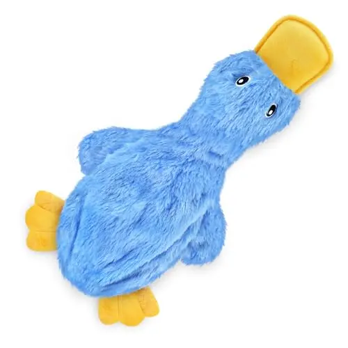 Best Pet Supplies Crinkle Dog Toy blue duck-shaped plush toy with crinkle material