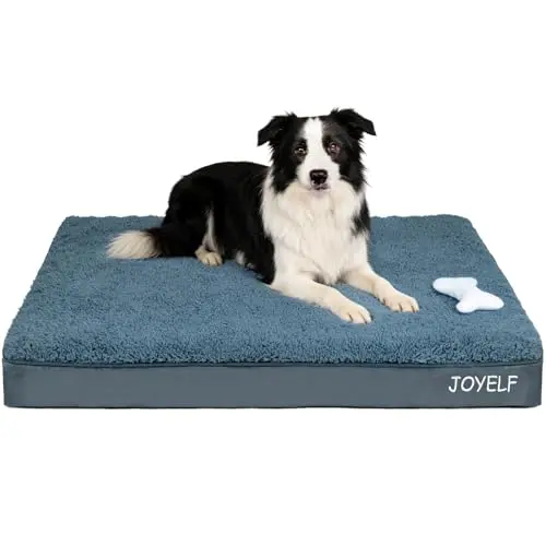 JOYELF Large Dog Crate Bed Mat with orthopedic egg crate foam and waterproof cover