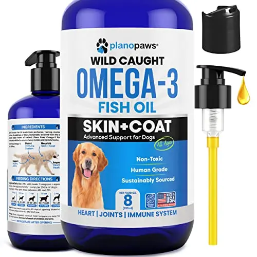 Plano Paws Wild Omega 3 Fish Oil for Dogs 8oz bottle with pump