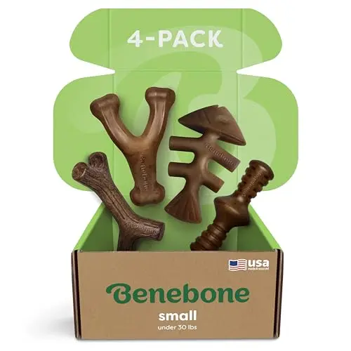 Benebone small dog chew toy variety pack with four different shapes