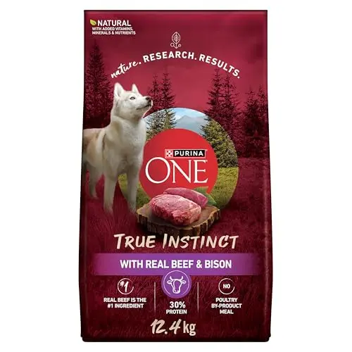 Purina ONE True Instinct Beef & Bison dry dog food bag