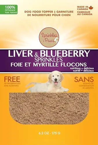 Sprinkles & Paws Liver & Blueberry Sprinkles dog food topper bag