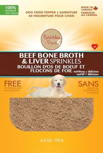 Sprinkles & Paws beef bone broth and liver sprinkles bag for dogs