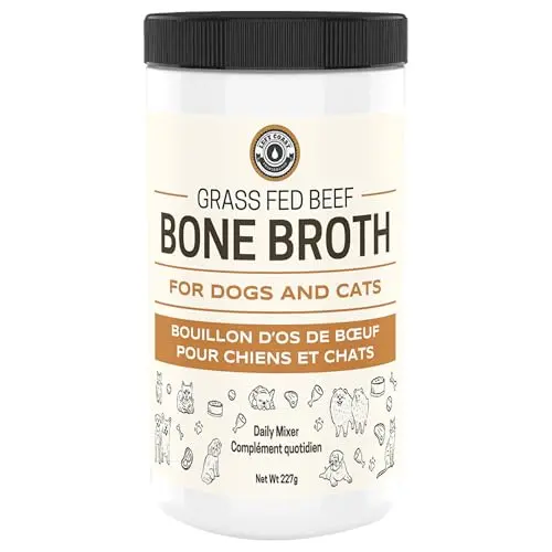 Left Coast Performance beef bone broth powder tub for dogs
