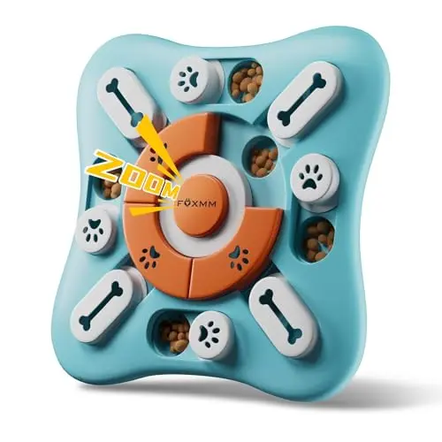 FOXMM UFO-shaped dog treat puzzle with squeak button in the centre