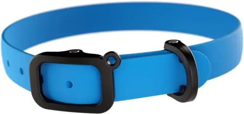 Nuvuq blue waterproof rubber dog collar