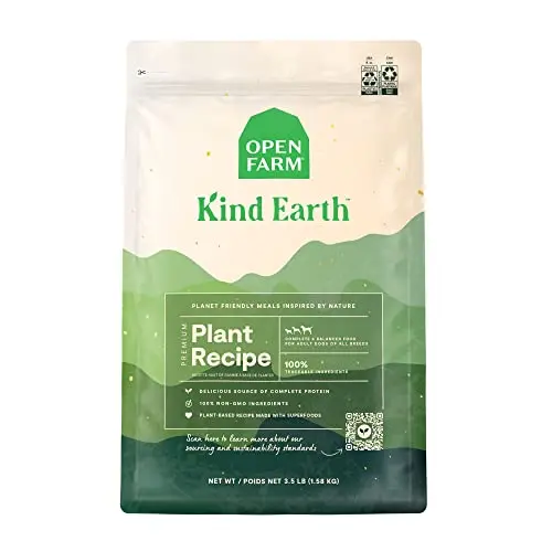 Open Farm Kind Earth plant-based dry dog kibble bag