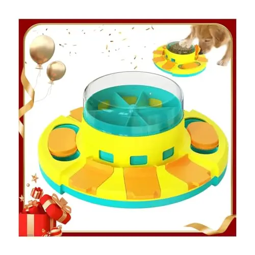CAROZEN dog puzzle with top button and six barn compartments