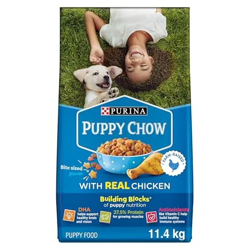 Purina Puppy Chow chicken dry food bag