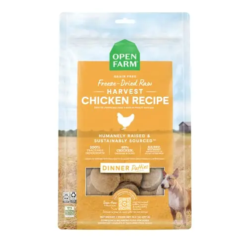 Open Farm Freeze Dried Raw Dog Food Harvest Chicken Patties bag