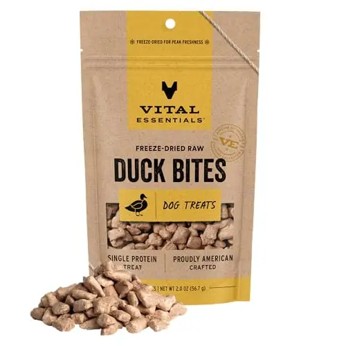 Vital Essentials Freeze-Dried Raw Dog Treats Duck Bites 2 oz bag