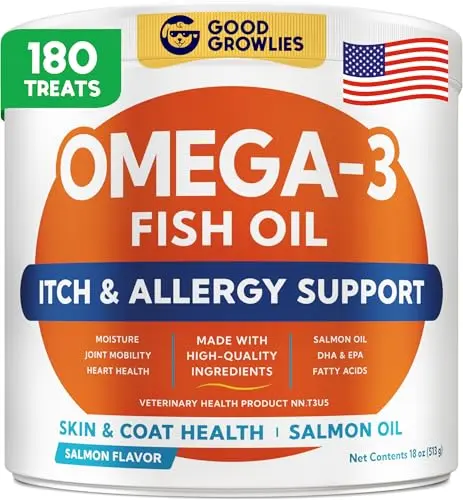 GOODGROWLIES Omega 3 Alaskan Fish Oil treats jar