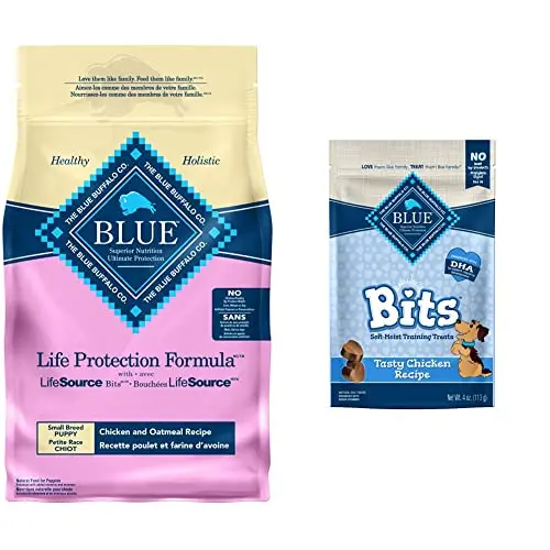 Blue Buffalo Life Protection Formula Small Breed Puppy Food and Blue Bits Treats bundle