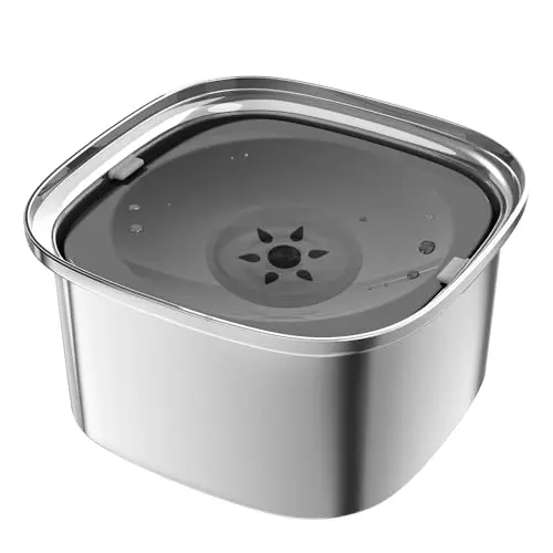 Decflow slow-drinking dog water bowl with floating disk