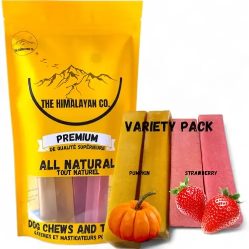 The Himalayan Co. Yak Cheese Chews - Strawberry/Pumpkin flavour, large 4 pack