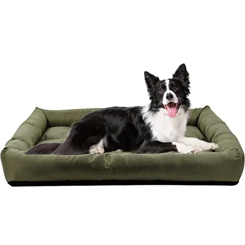 GX&XD 30 Inch Dog Crate Bed with chew proof waterproof Oxford fabric
