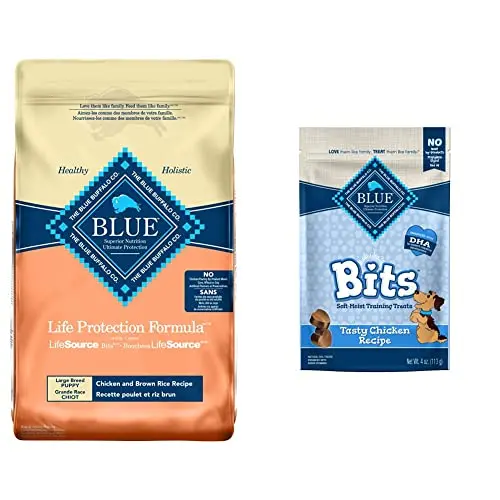 Blue Buffalo Life Protection Formula Large Breed Puppy Food and Blue Bits Treats bundle